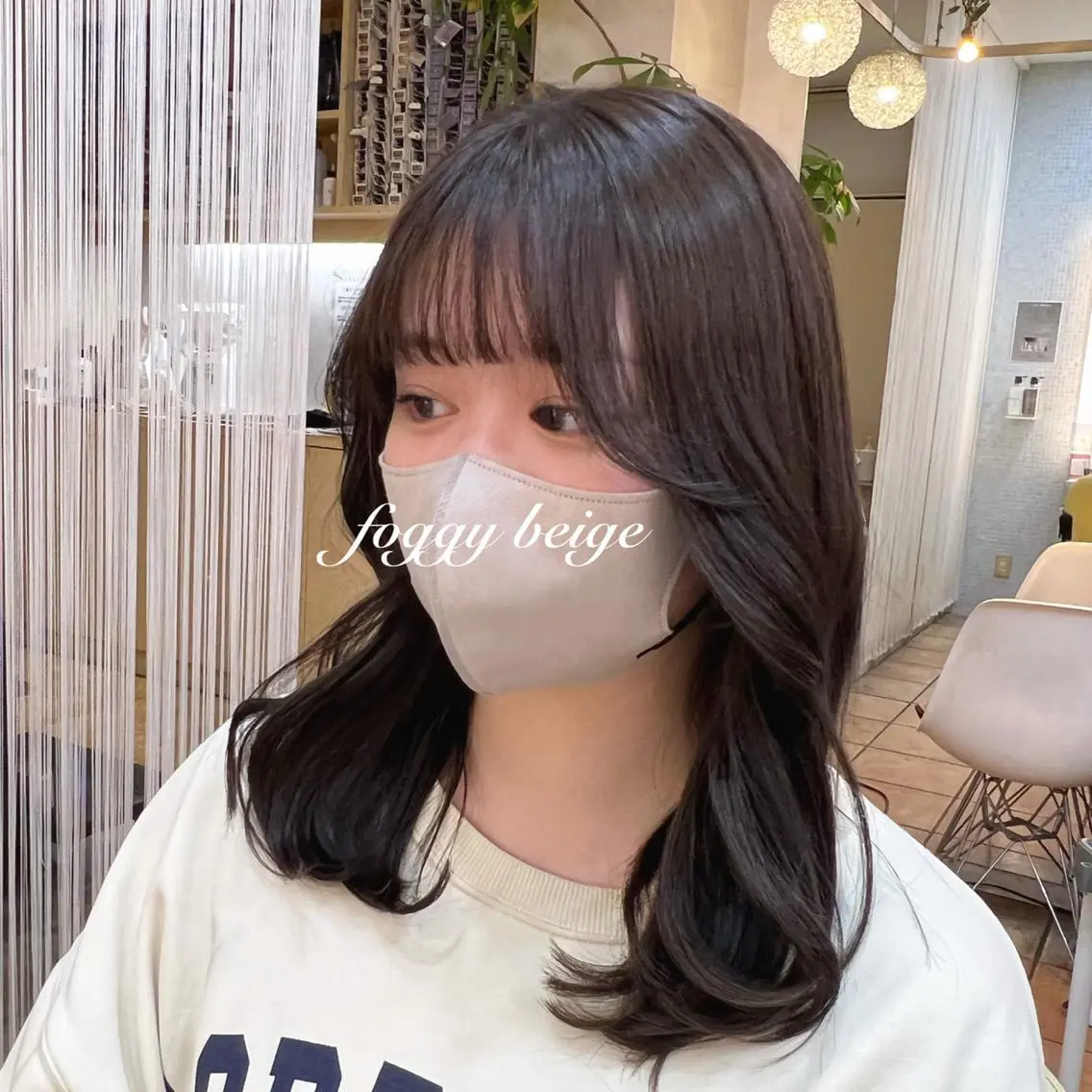 ミディアム 韓国風ヘア しま ななこのヘアスタイル