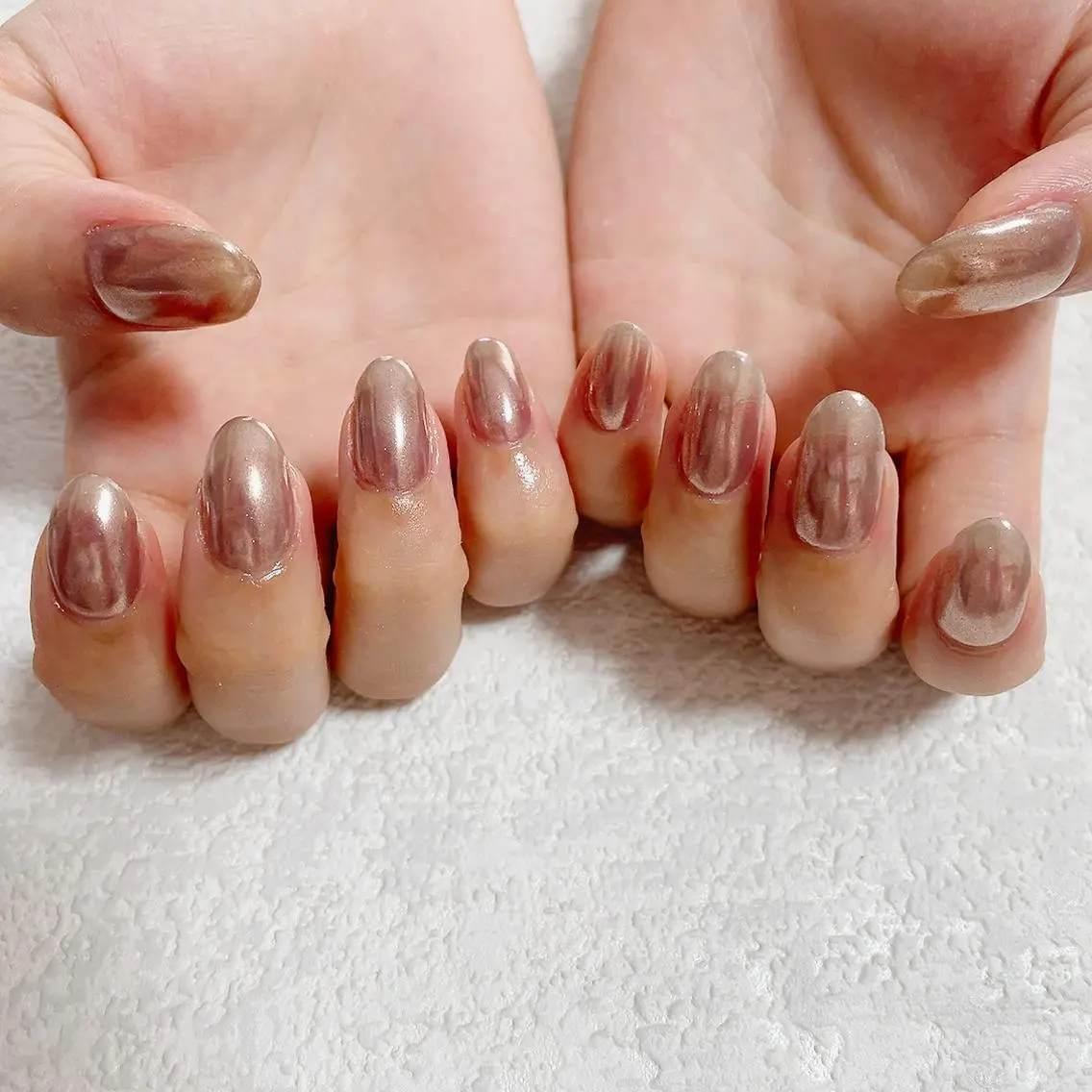 ネイル ブラウン フットネイル ジェルネイル メンズネイル ミラーネイル kiki nail たまプラーザのネイルデザイン