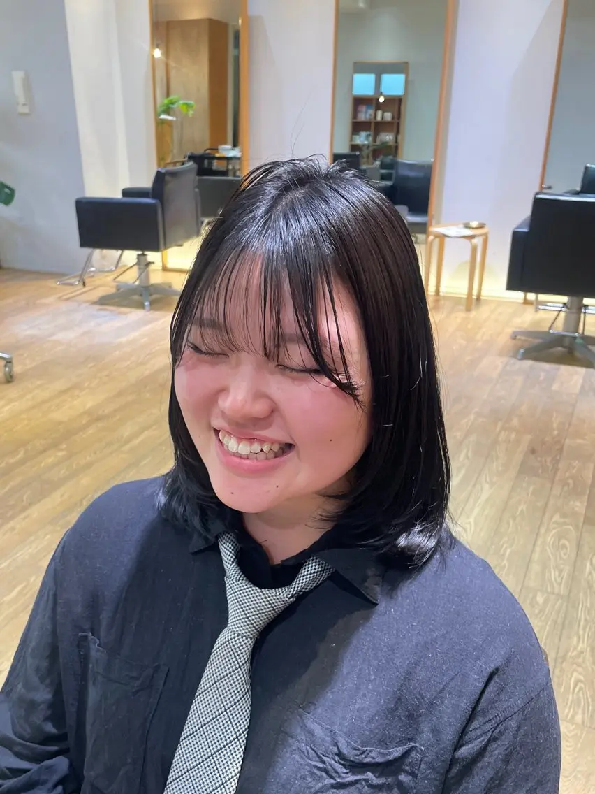 ミディアム パーマ カット 縮毛矯正 トリートメント 縮毛矯正/レイヤー 🌙児玉光瑠のヘアスタイル