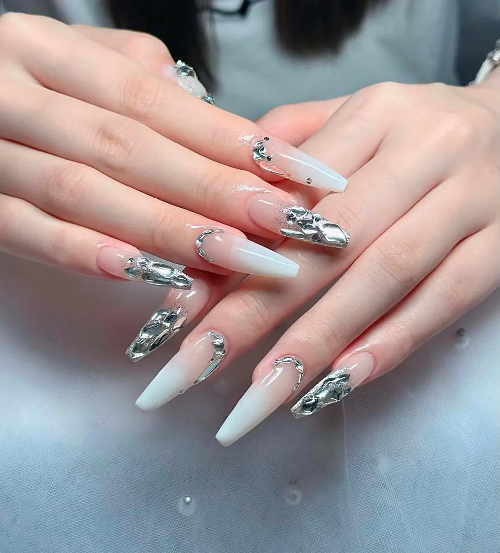 ネイル フレンチネイル ジェルネイル ハロウィン 韓国ネイル マグネットネイル ハンドネイル H.baby Nail Salonのネイルデザイン
