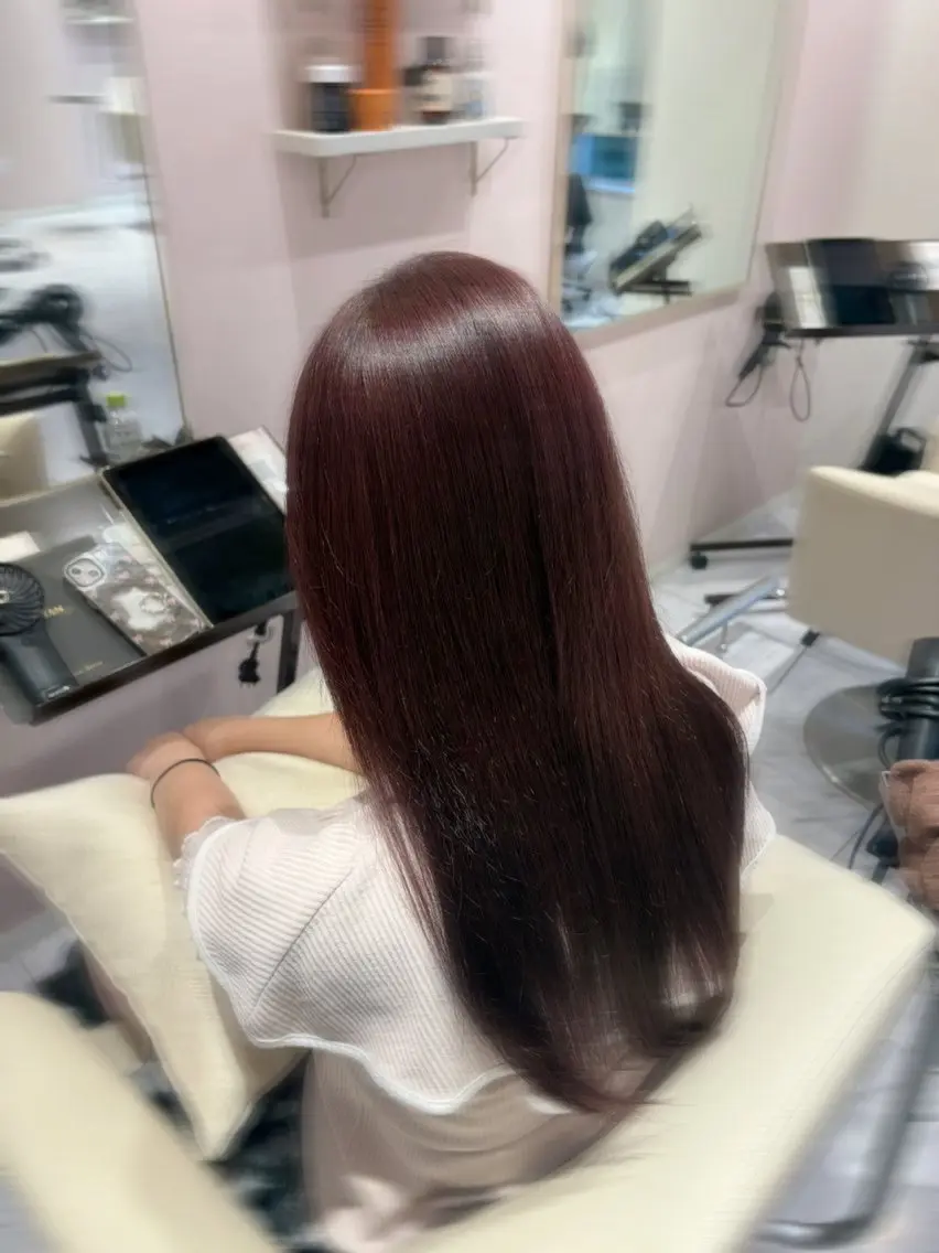 カラー ブリーチ レッドカラー ヘアカラー ブリーチカラー/茨木 𝙨𝙖𝙠𝙞🎀のヘアスタイル