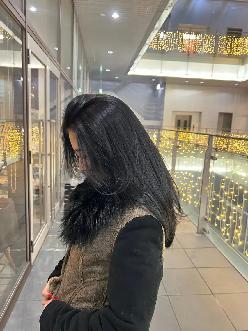 ロング ケアカラー ヘアカラー トリートメント 田中 蘭菜のヘアスタイル