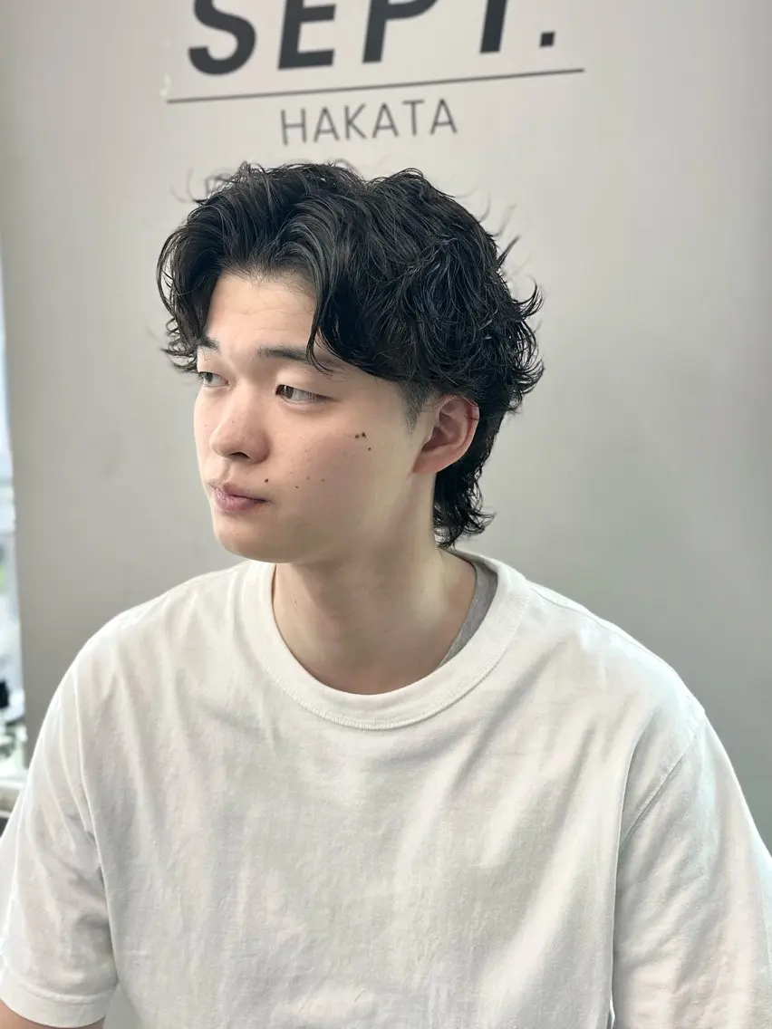 ショート パーマ パーマ 博多メンズサロン 田中のヘアスタイル