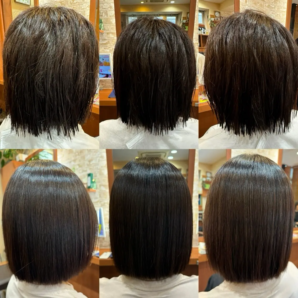 ミディアム 縮毛矯正 山口 博司のヘアスタイル