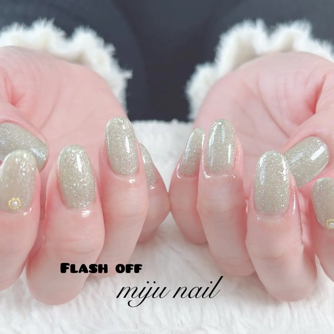 ネイル フラッシュネイル ❁miju nail 大人上品/自爪育成のネイルデザイン