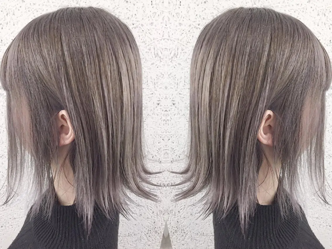 ミディアム カラー ヘアアレンジ アディクシーカラー アッシュ バレイヤージュ ブリーチ ブロンド ヘアカラー トリートメント ヘアセット ✨ハイクオリティ✨ 山本香也のヘアスタイル