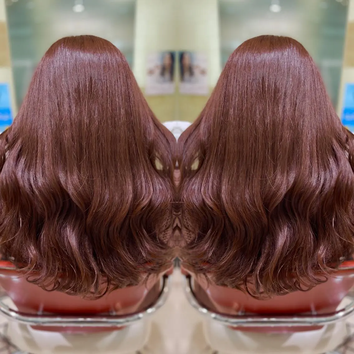 セミロング カット ヘアカラー Y Uのヘアスタイル