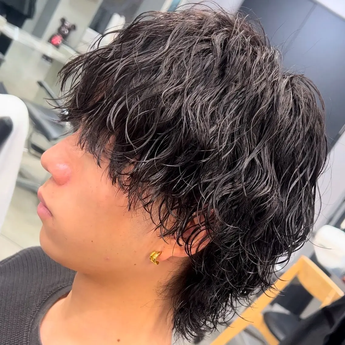 セミロング パーマ ヘアアレンジ メンズ fifth 石川 凪のヘアスタイル