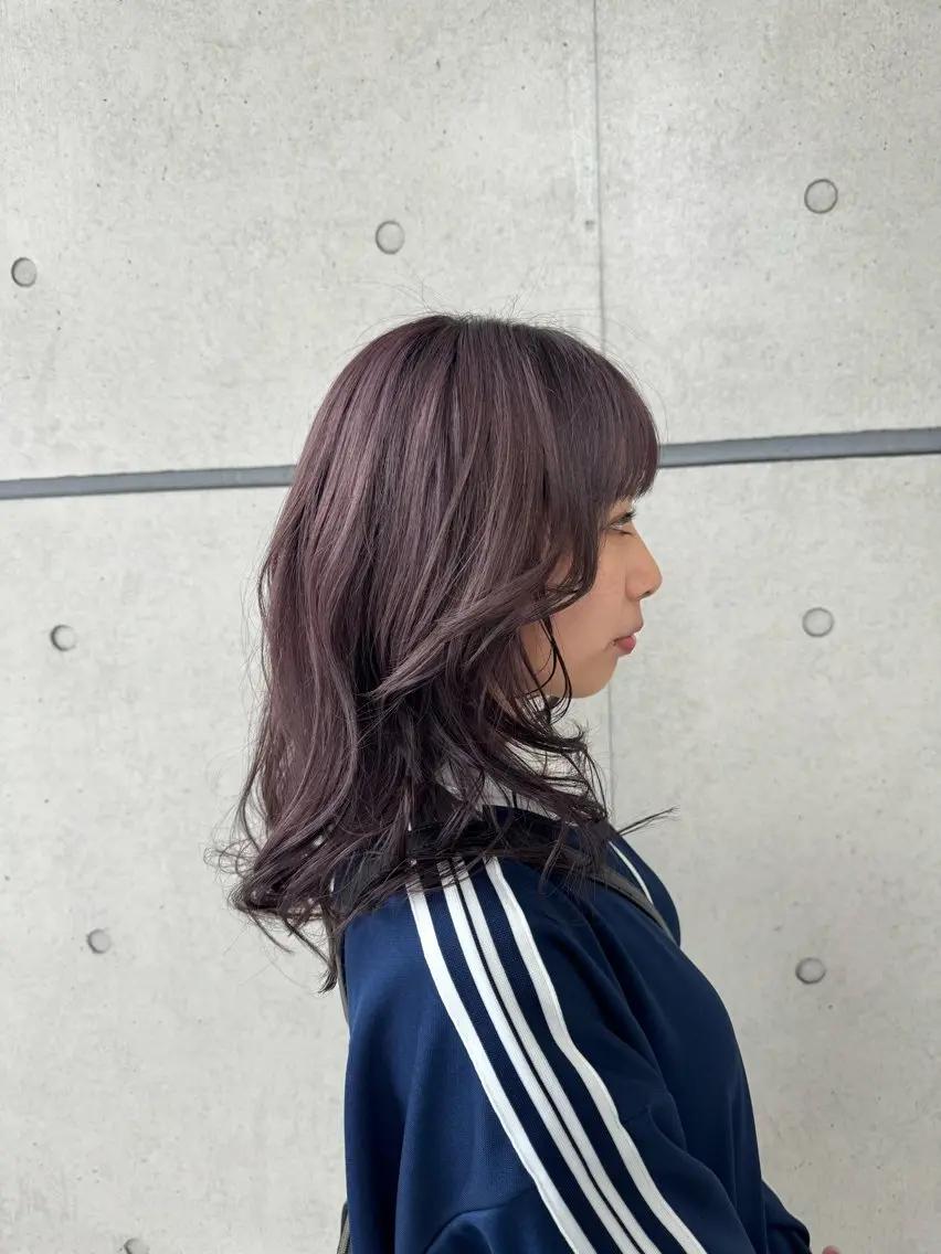 セミロング カラー 顔周りカット レイヤーカット トリートメント 椎葉 祐也のヘアスタイル