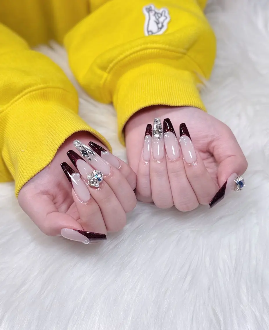 ネイル アートネイル オーロラネイル ジェルネイル 韓国ネイル ロングネイル ハンドネイル Nichi Nailsのネイルデザイン
