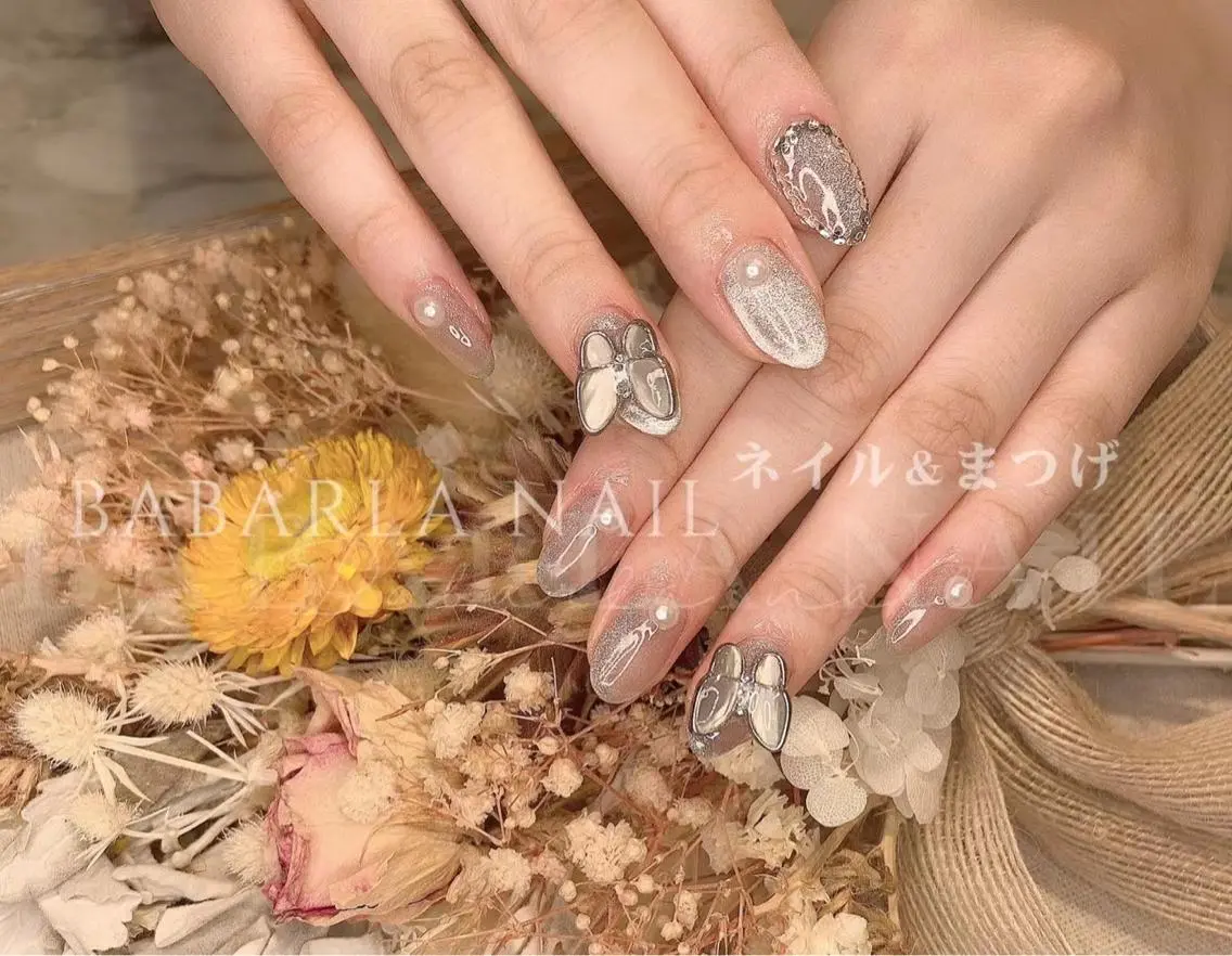 ネイル シルバー 夏ネイル Babarla nailのネイルデザイン