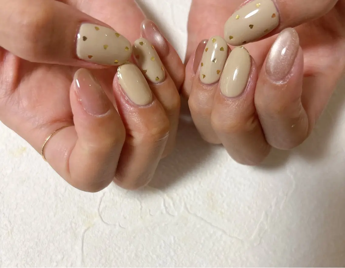 ネイル オーロラネイル フットネイル フレンチネイル ジェルネイル ハート ハンドネイル kiki nail &brow二子玉川のネイルデザイン