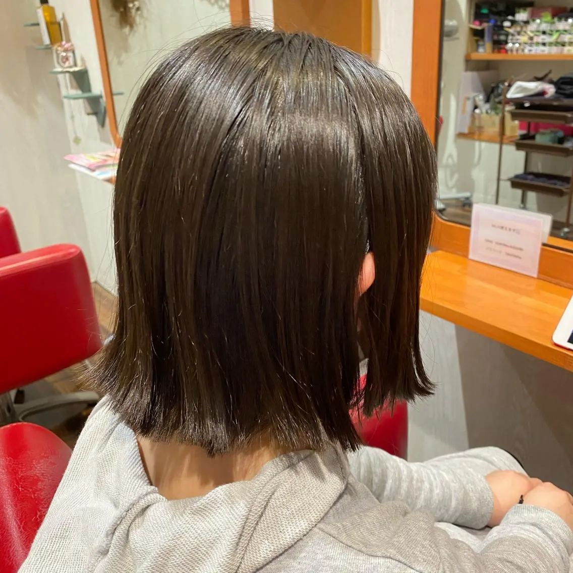 ミディアム 切りっぱなしボブ ボブ 木宮 美緒のヘアスタイル
