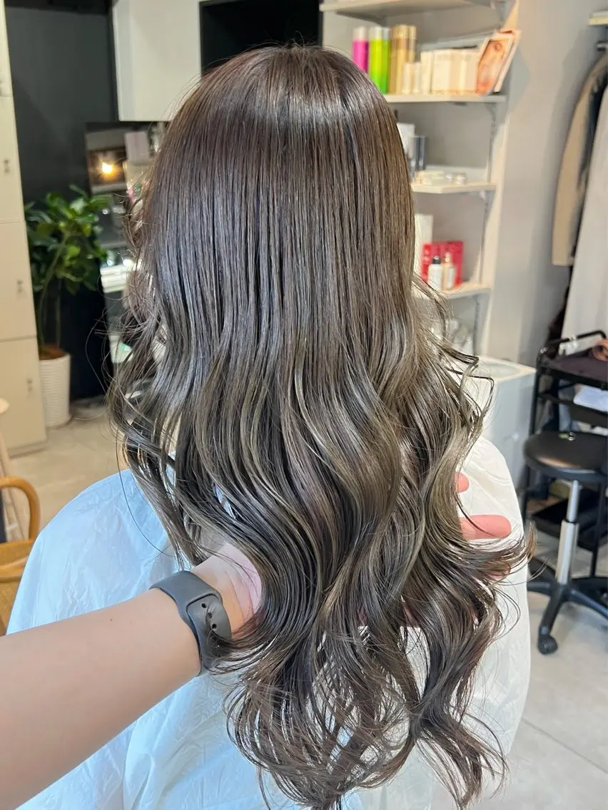 ロング カラー ヘアカラー トリートメント 恵比寿韓国レイヤー× 艶透明感カラー大場のヘアスタイル