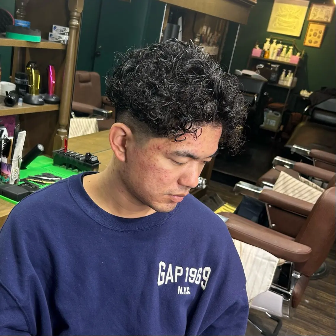 ショート パーマ メンズ カット パーマ 💈PRO SHOP WAVE 望愛💈のヘアスタイル