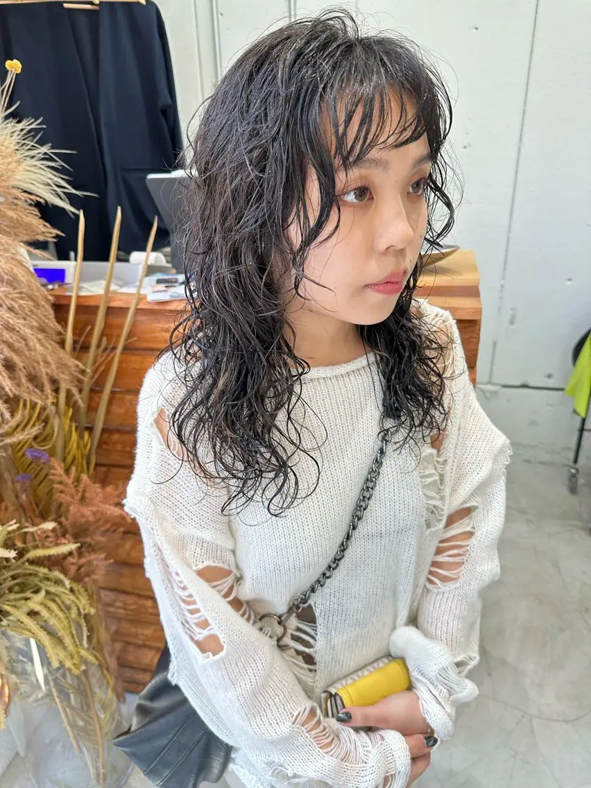 ロング パーマ ロング ウルフカット 伊藤 玄のヘアスタイル