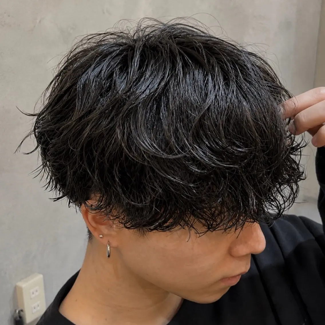 【✨️流行りのモテヘア人気✨️】メンズカット＋シャドウパーマ#マッシュ#センターパート#町田美容室の写真