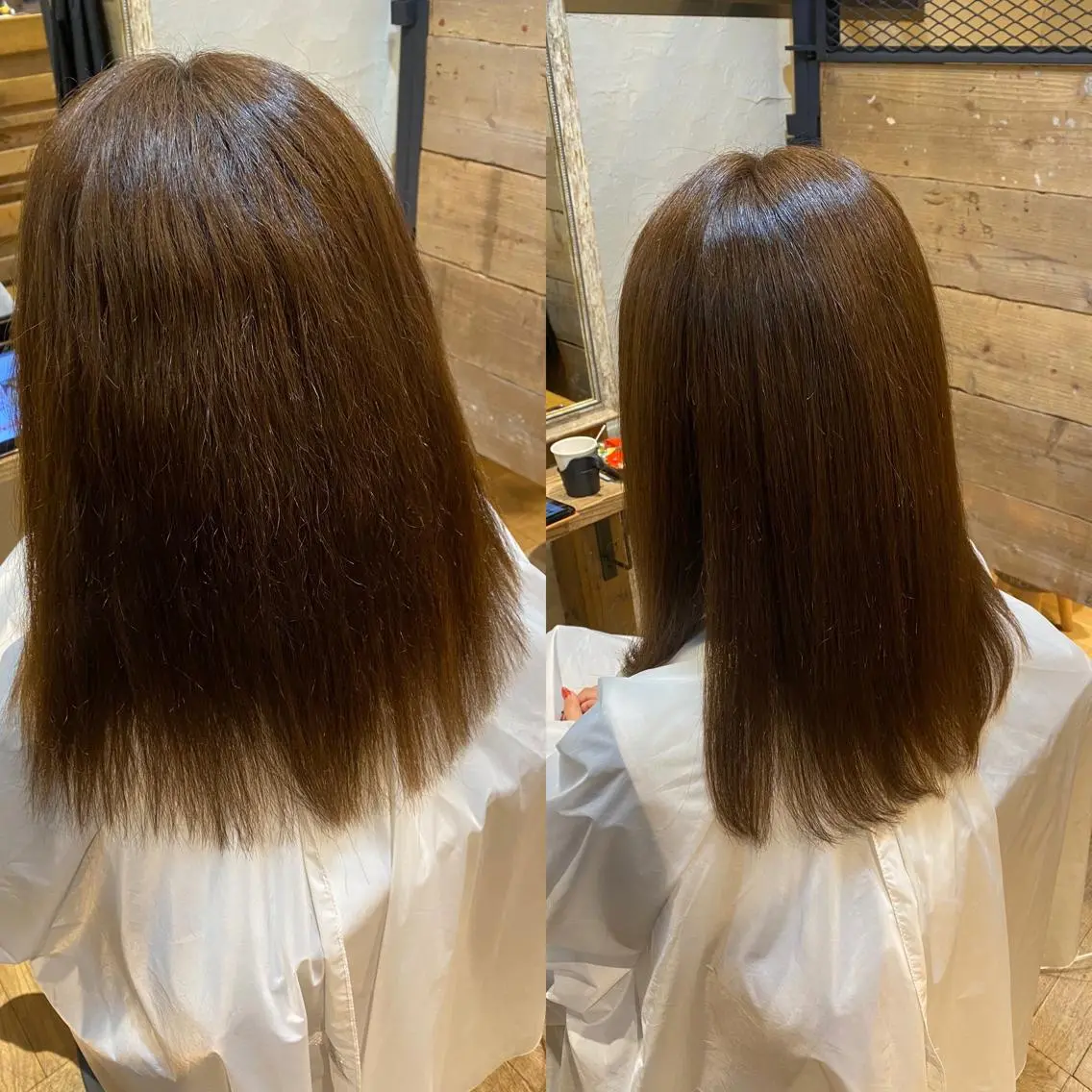 セミロング カット ヘアカラー トリートメント 青木 啓輔のヘアスタイル