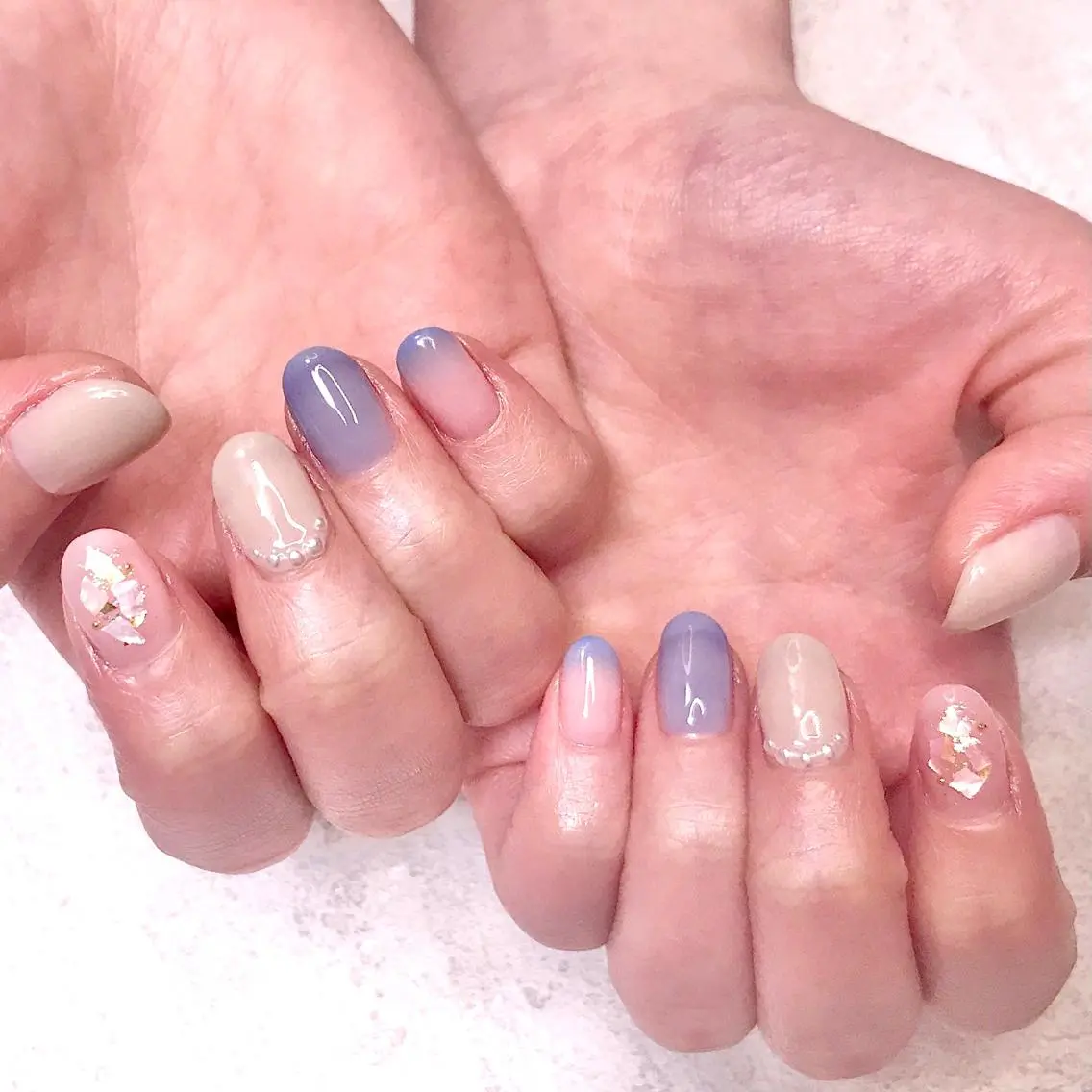 ネイル グラデーション ワンカラーネイル 春ネイル ステラ marikominoのネイルデザイン