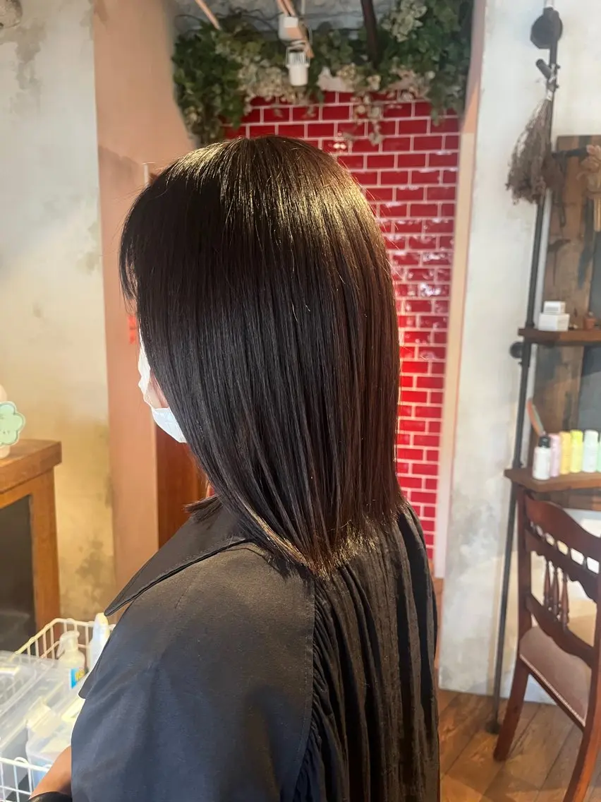 ミディアム カラー カット ヘアカラー トリートメント 韓国好き🇰🇷 美容師MIKUのヘアスタイル