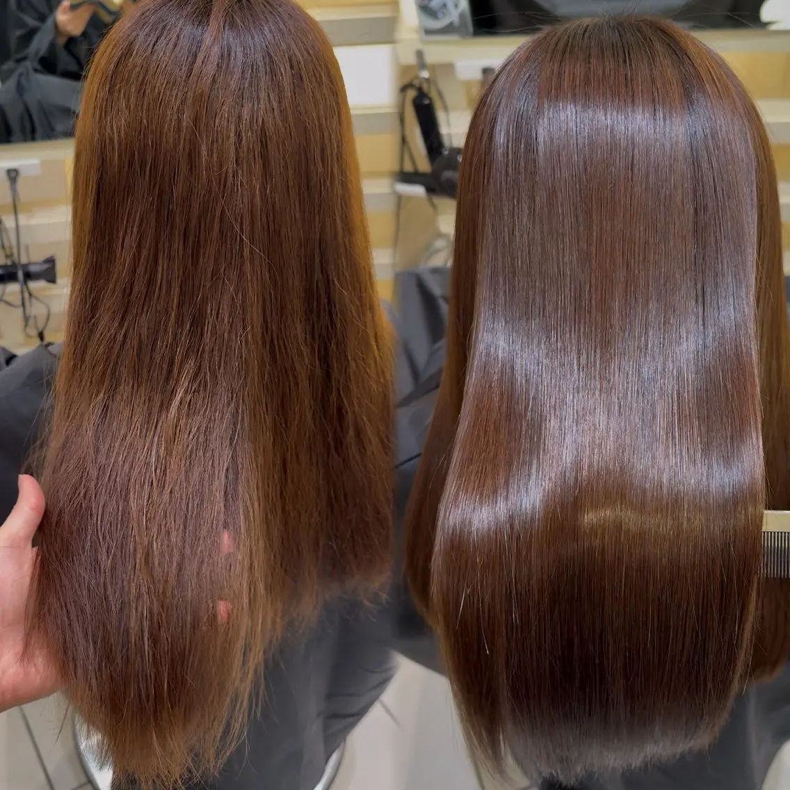 セミロング 酸性ストレート 縮毛矯正 メンズ縮毛矯正 ブリーチカラー/まやのヘアスタイル
