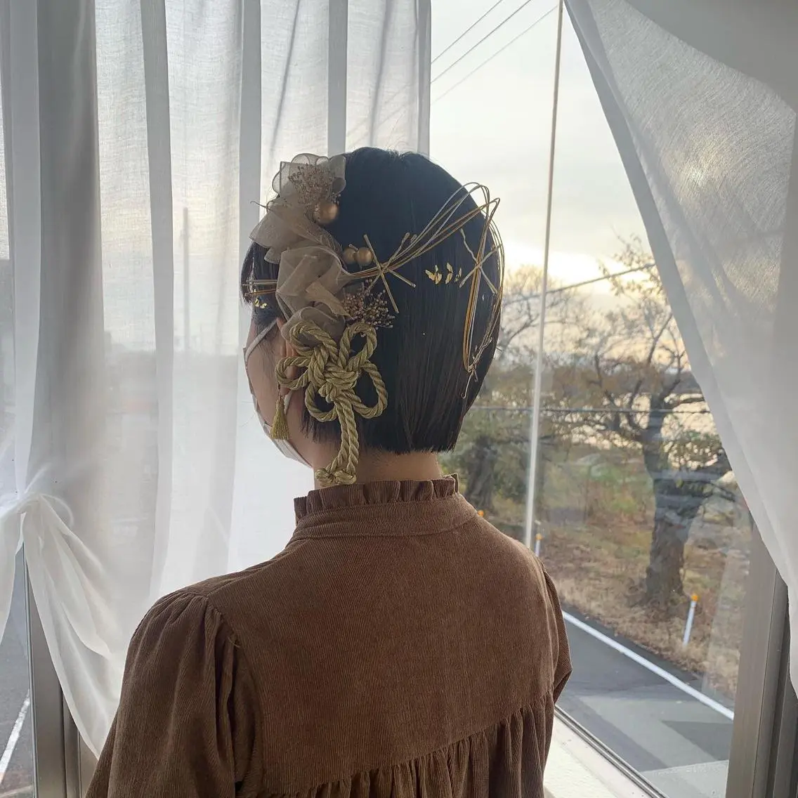 ショート ヘアアレンジ ヘアセット 本間 結衣のヘアスタイル