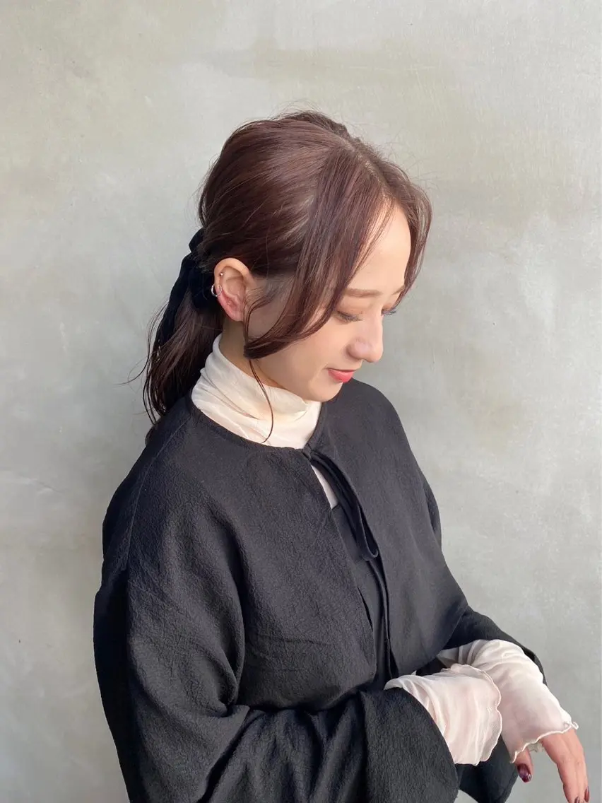 セミロング カラー ベージュカラー ラベンダーカラー ヘアカラー ピンクカラー/ mana🎀のヘアスタイル