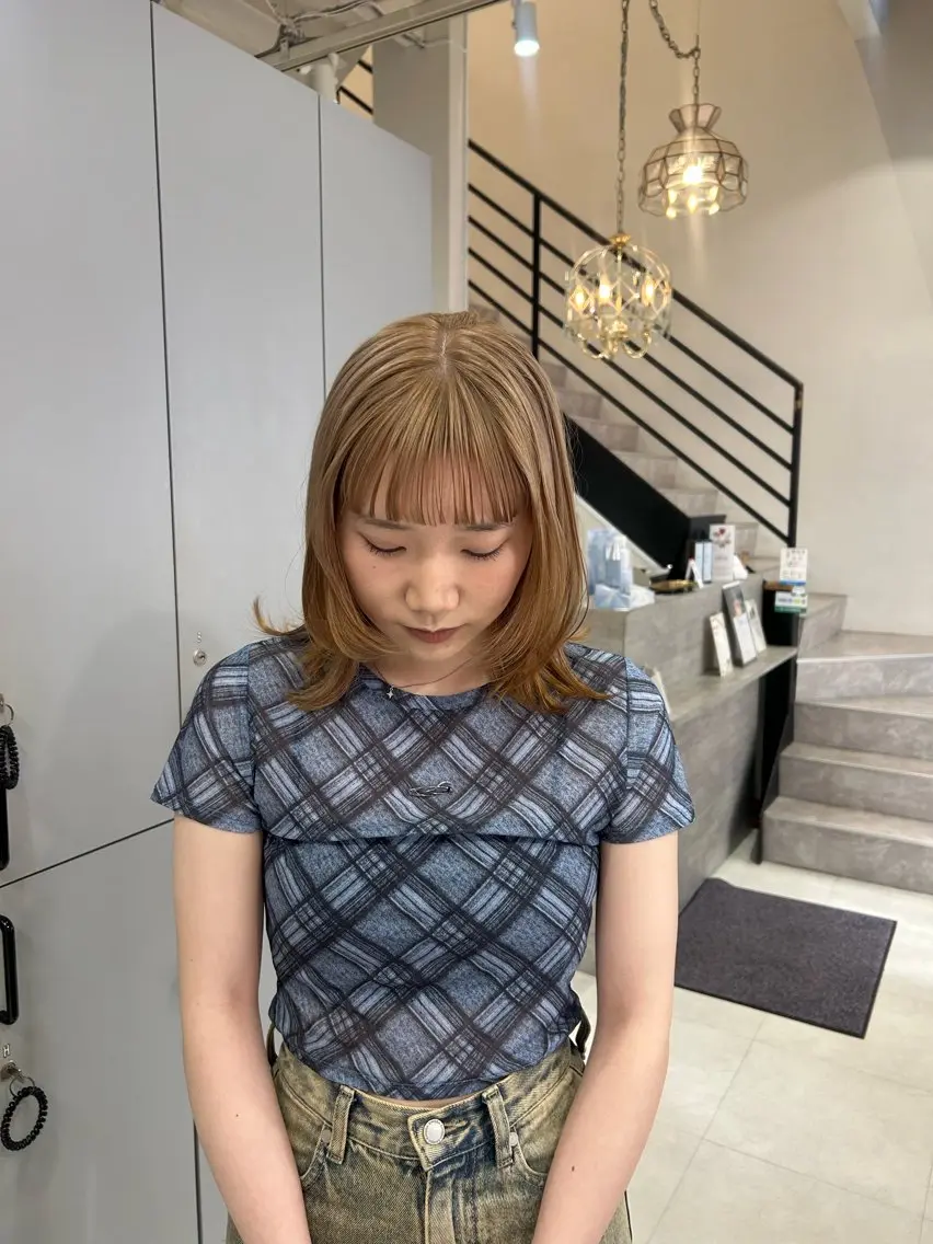 ミディアム ヘアカラー hana _のヘアスタイル