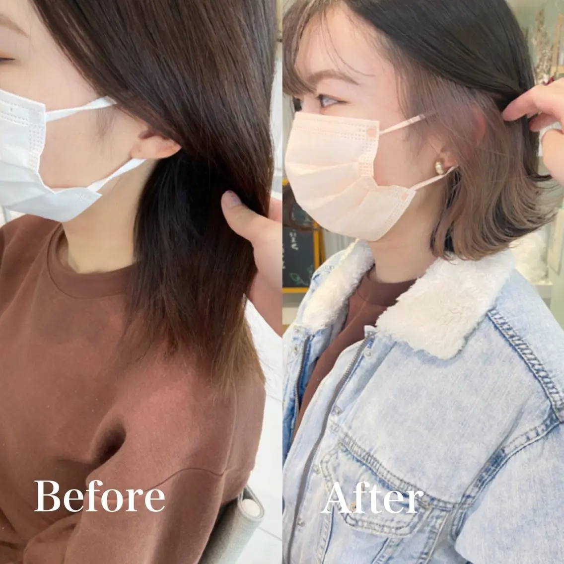ショート カラー ベージュカラー ブリーチ デザインカラー ハイトーンカラー イルミナカラー カット ヘアカラー レイヤーカット⭐️ インナー桑原 日花理のヘアスタイル