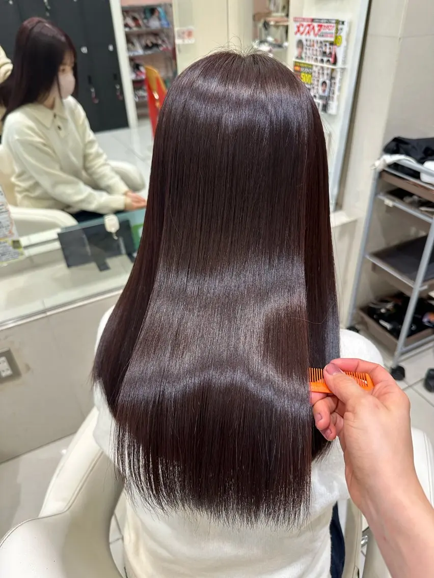 カラー ボルドーカラー 髪質改善 艶髪/ブリーチなし Wカラー🌺yuiのヘアスタイル