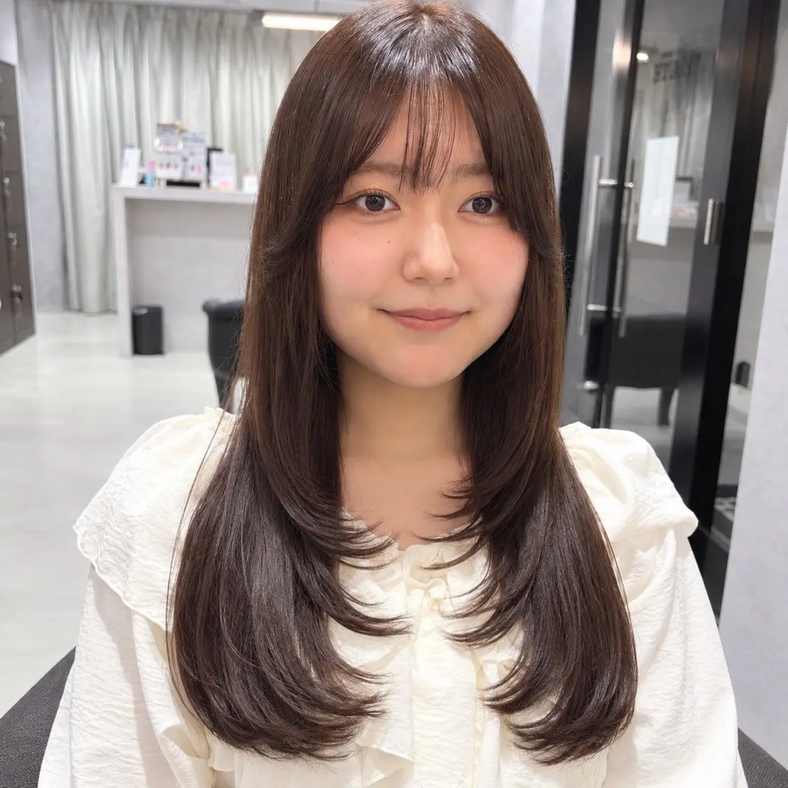 セミロング 顔周りカット レイヤーカット カット ヘアカラー トリートメント 顔周りレイヤー/似合 わせカラー/長瀬叶翔のヘアスタイル