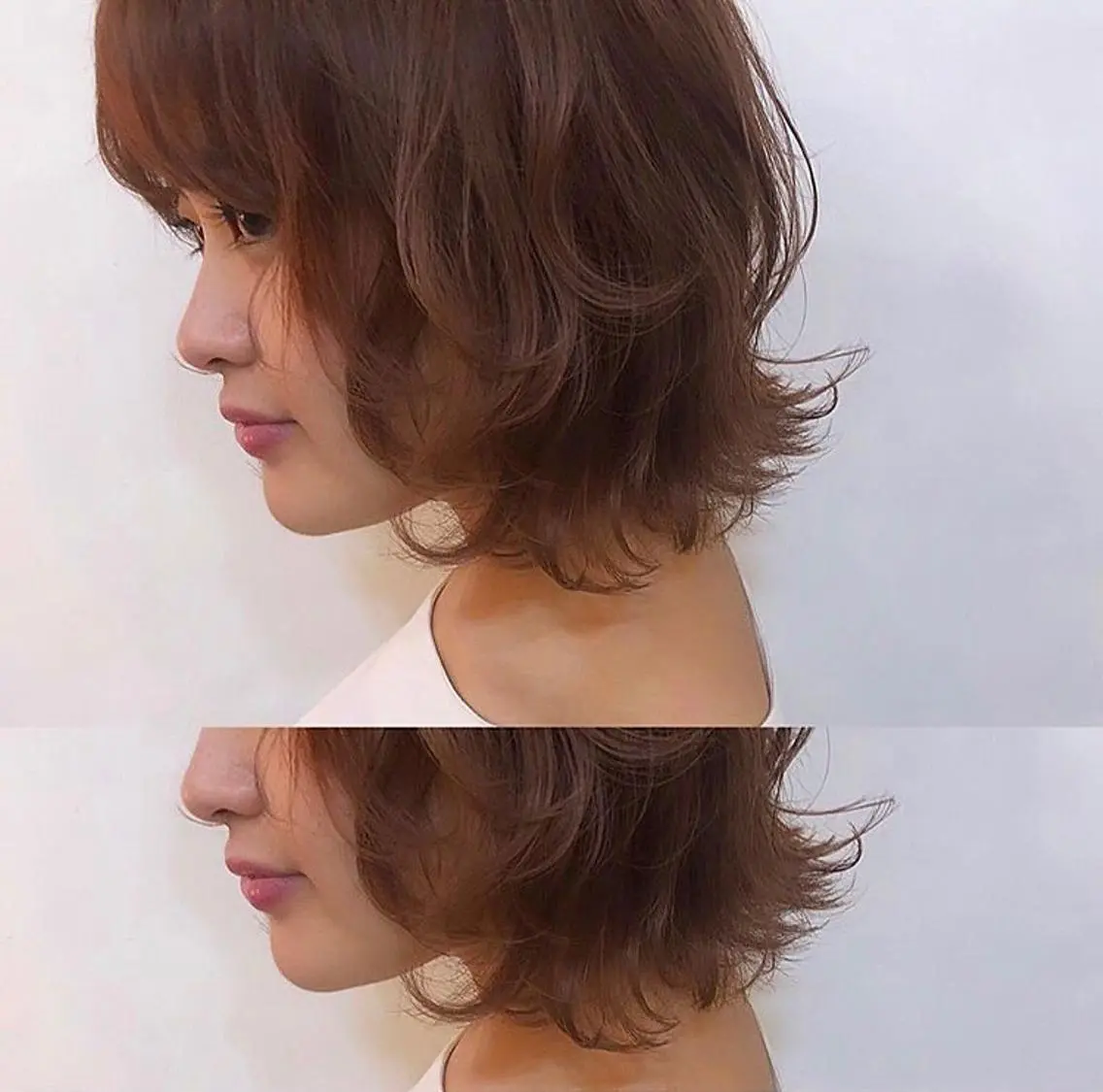 ミディアム カラー ヘアアレンジ レイヤーカット 川上 智汐のヘアスタイル