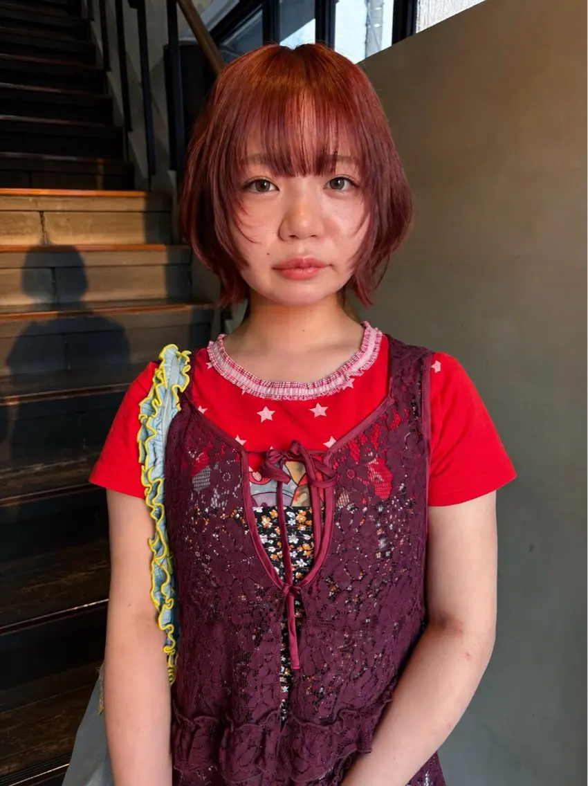 ロング カラー 黒髪 ブリーチ ブラウンカラー ダブルカラー ブリーチなしカラー カット ヘアカラー レイヤー / ボブ/ 艶カラー/sakiのヘアスタイル