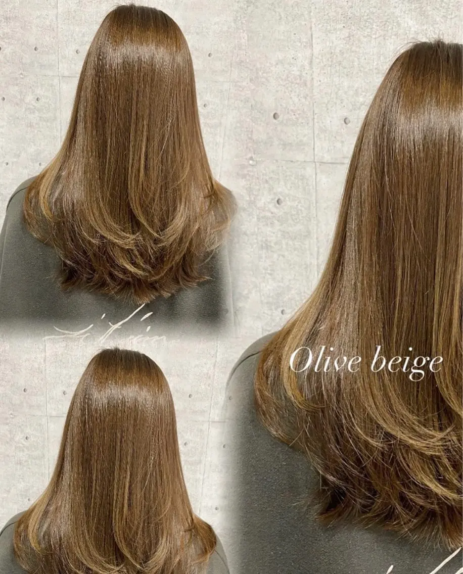 ロング カラー ベージュカラー オリーブベージュ レイヤーカット カット ヘアカラー トリートメント 【メンズパーマ✨️ 髪質改善矯正】岩城のヘアスタイル