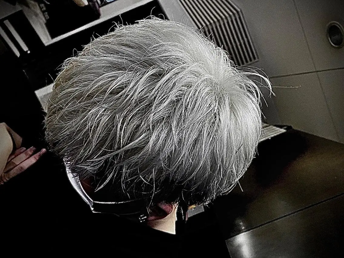 ショート カラー パーマ メンズ シルバー Men'ssalon LiG/kaitoのヘアスタイル
