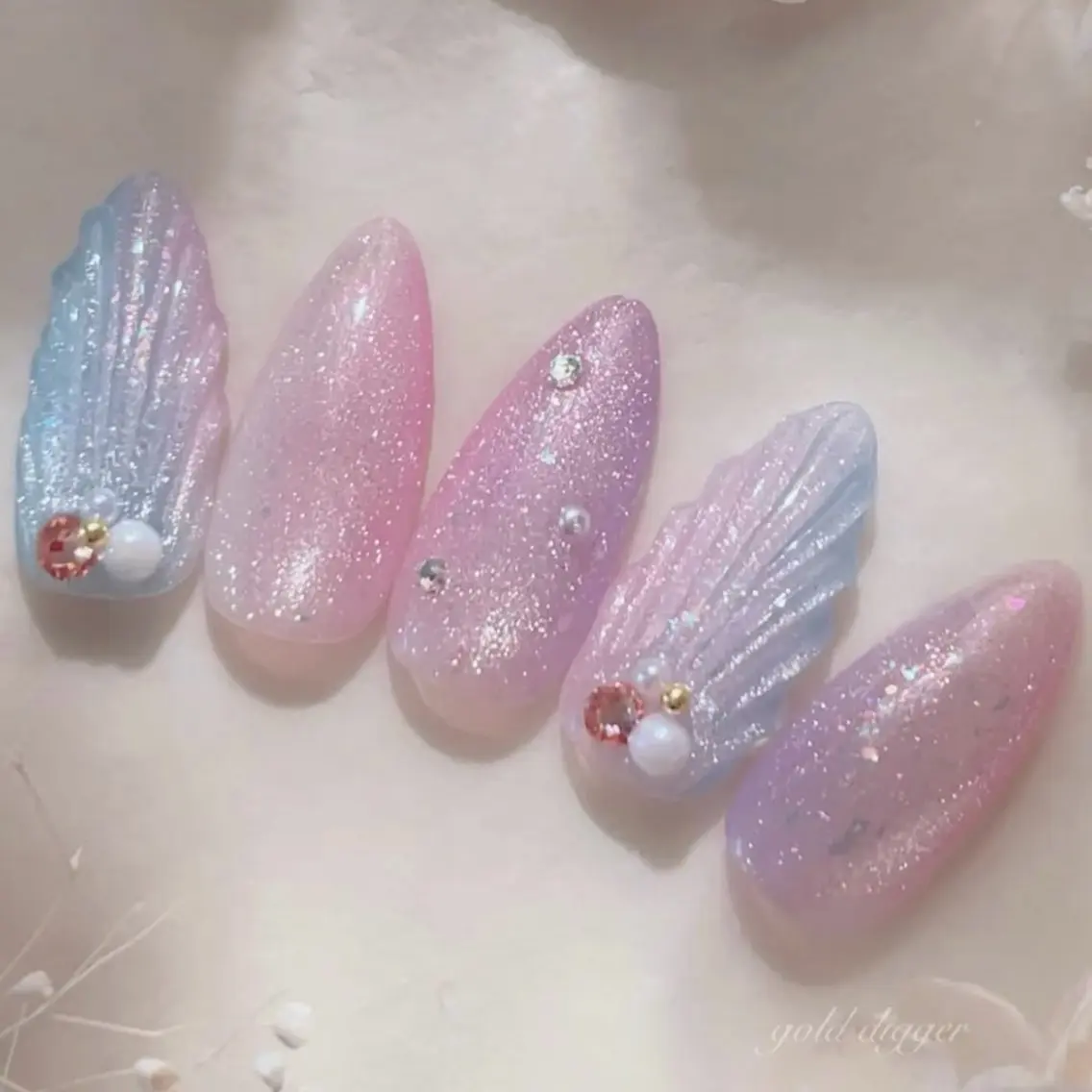 【夏限定人気No.1】人魚の涙定額ネイル ¥8680の写真
