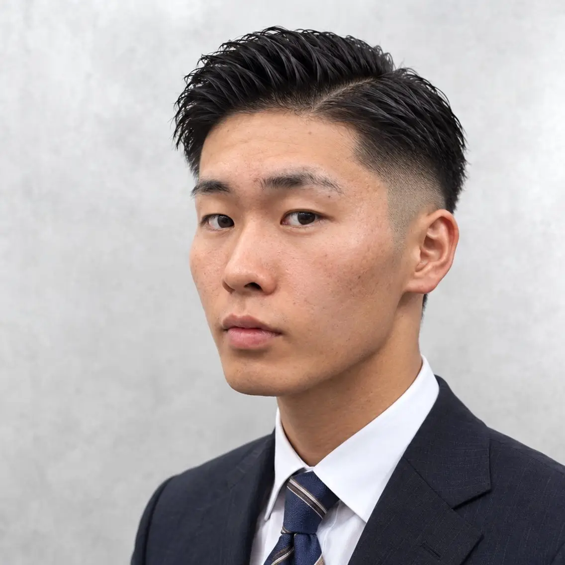 ショート パーマ ヘアアレンジ メンズ キッズ ビジネス フェードカット メンズパーマ 七三 スキンフェード カット メンズカット/パーマ 山崎航平💈のヘアスタイル