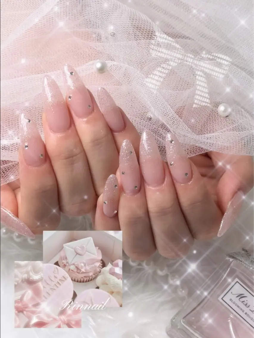 ネイル アートネイル ドット 韓国ネイル ラメ(グリッター) ラメグラデーション Rin nailのネイルデザイン