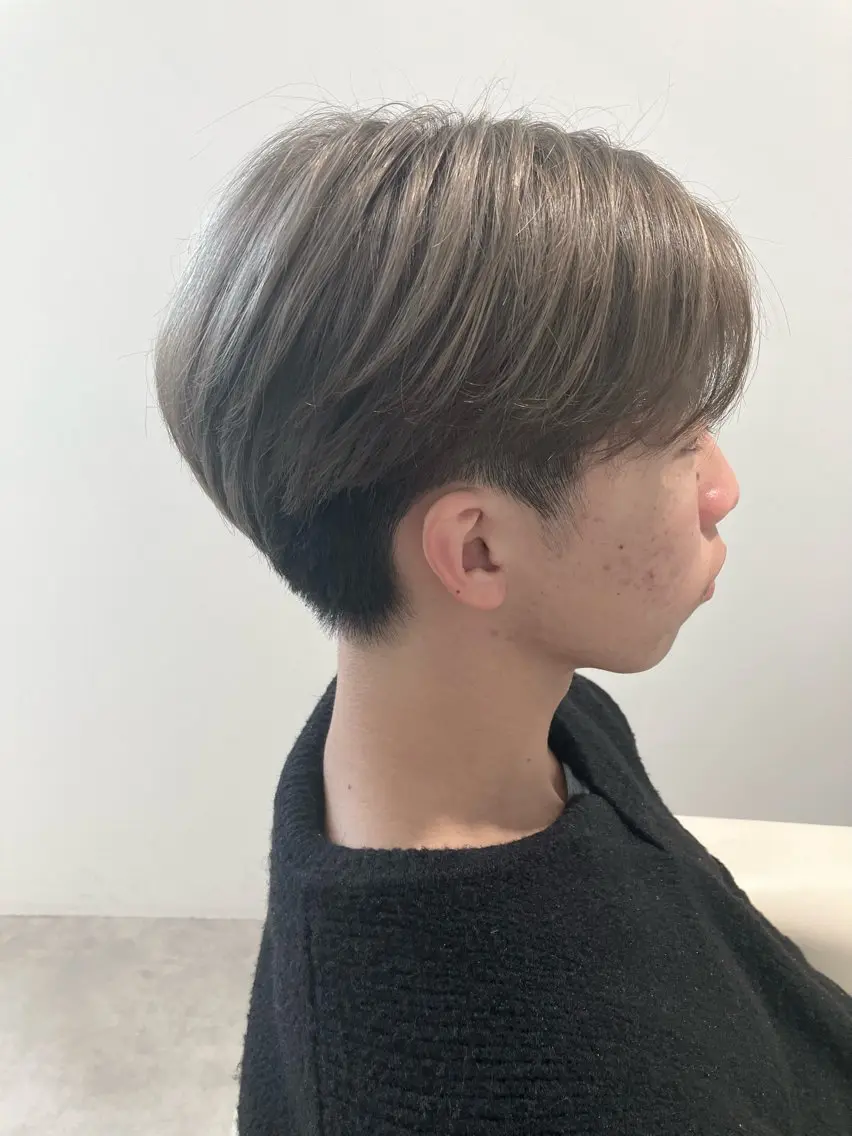 カラー メンズ メンズブリーチ ブリーチ 透明感カラー グレージュ カット ヘアカラー Shingo #パーマのヘアスタイル