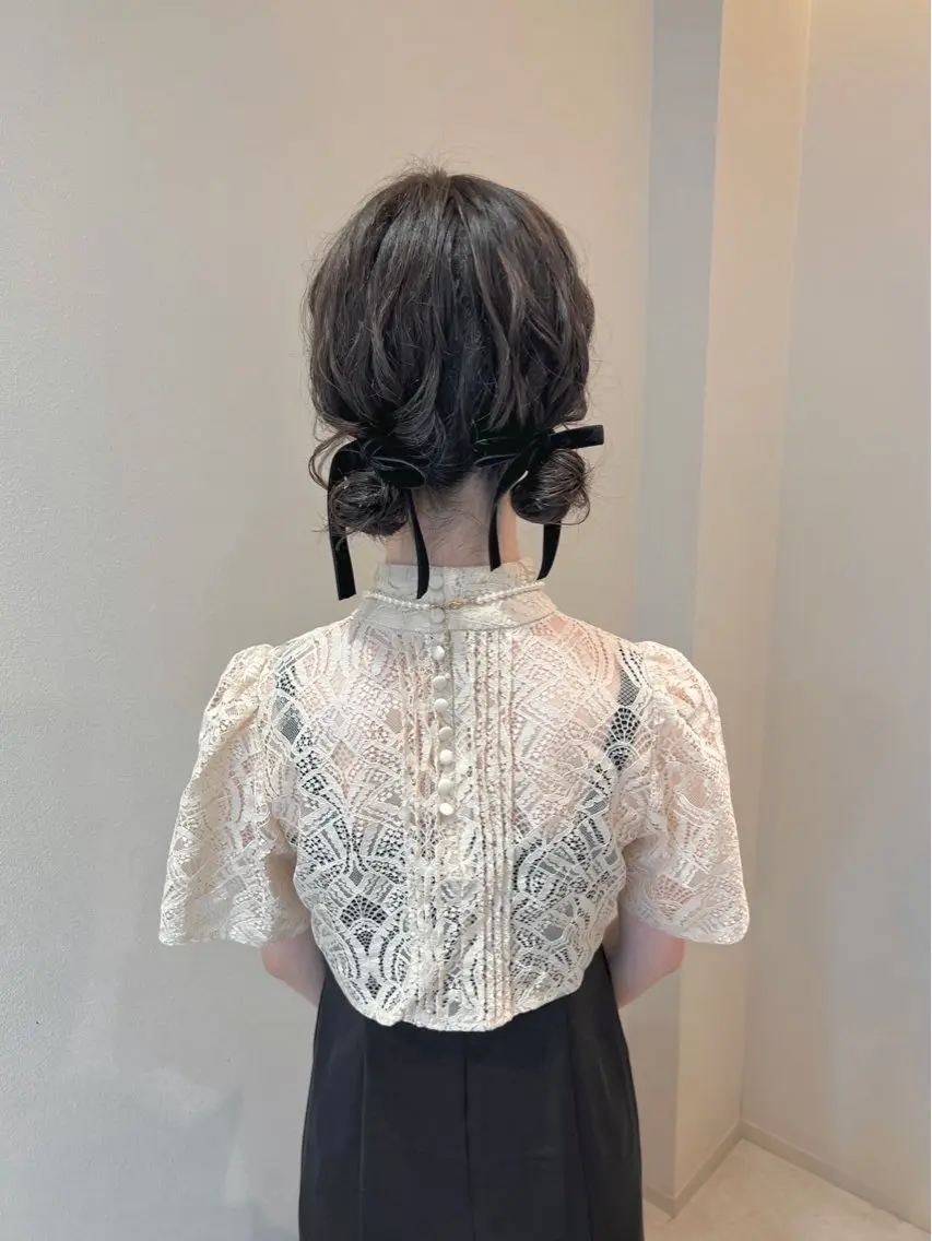 ショート ヘアアレンジ ボブ ヘアセット THINK SHOP sakiのヘアスタイル