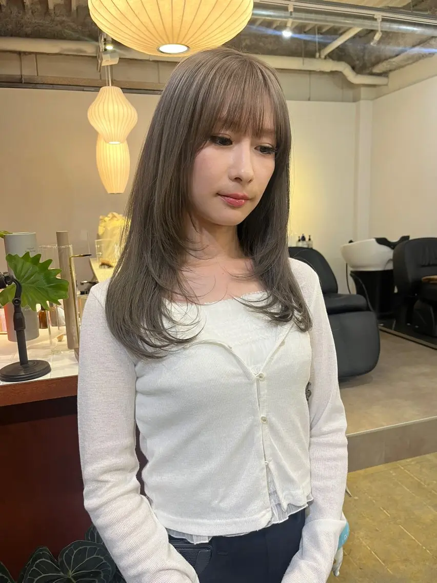 セミロング カラー ヘアカラー Sanaダブルカラー ✨️パルコ徒歩1分のヘアスタイル