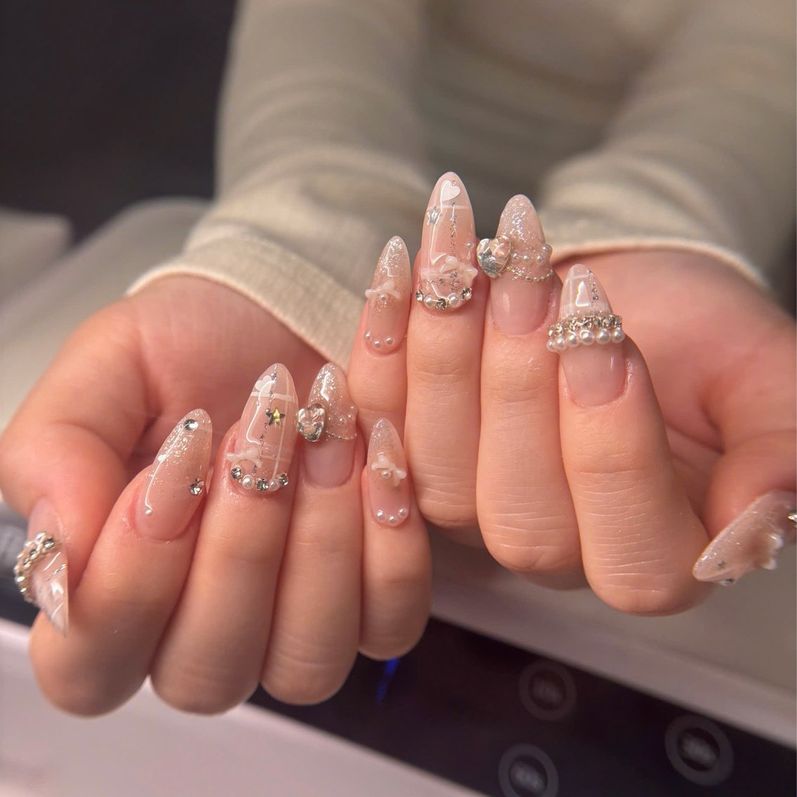 ネイル 長さ出し 韓国ネイル 持ち込み ネイルチップ ワンホンネイル ハンドネイル Nail Salon An 渋谷店のネイルデザイン