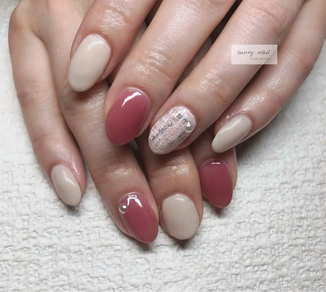 ネイル ピンク ツイードネイル sunny nailのネイルデザイン