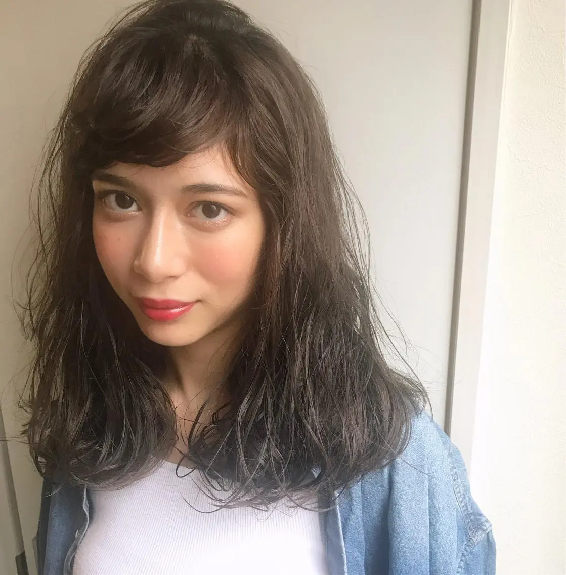 セミロング カラー ヘアアレンジ アッシュ Satsuki ✂︎♡のヘアスタイル