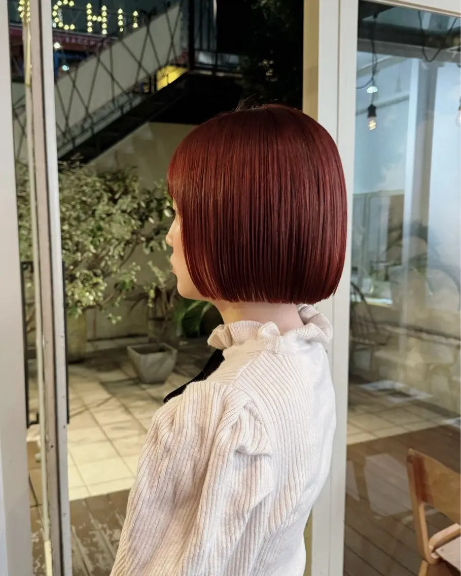 カラー ボブ ヘアカラー トリートメント ✨艶カラー×髪質改善 はるかのヘアスタイル