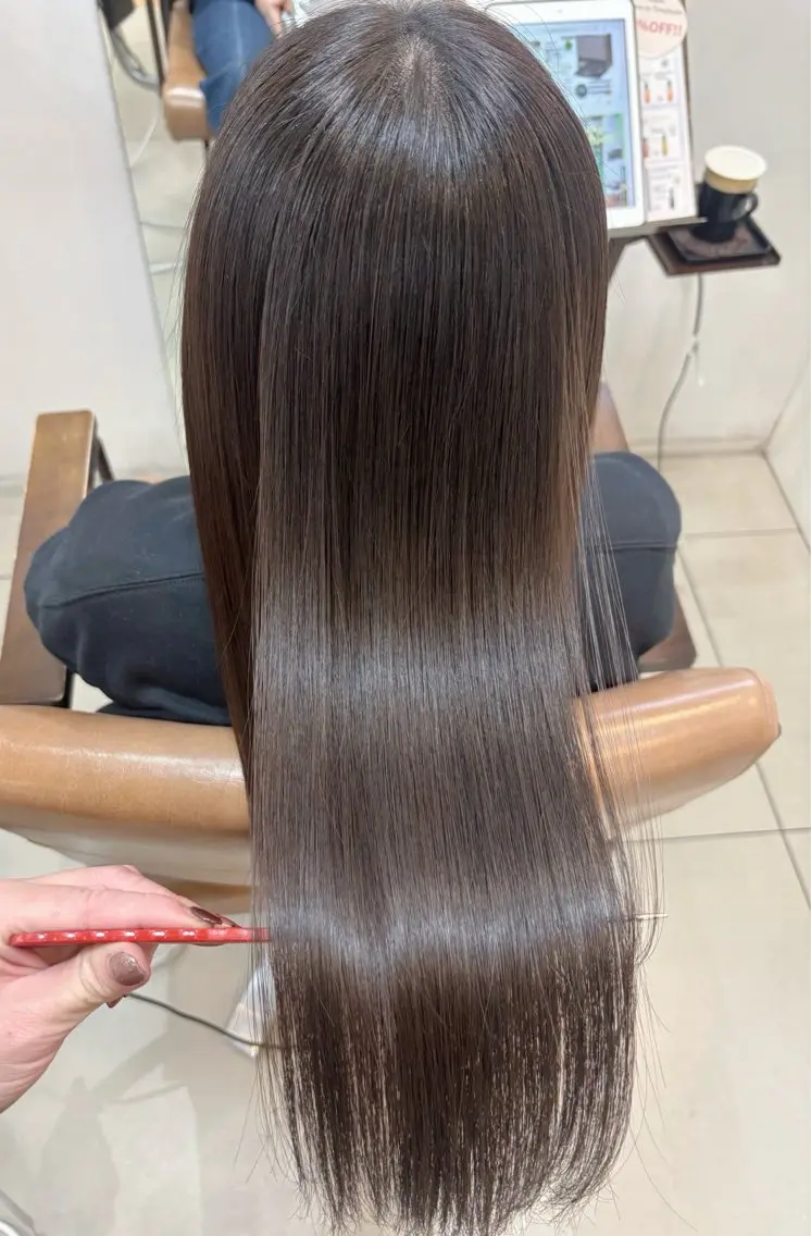 ロング カラー アッシュ 髪質改善 トリートメント カット ヘアカラー トリートメント 頭皮×髪質改善 透明感カラー💎中村のヘアスタイル