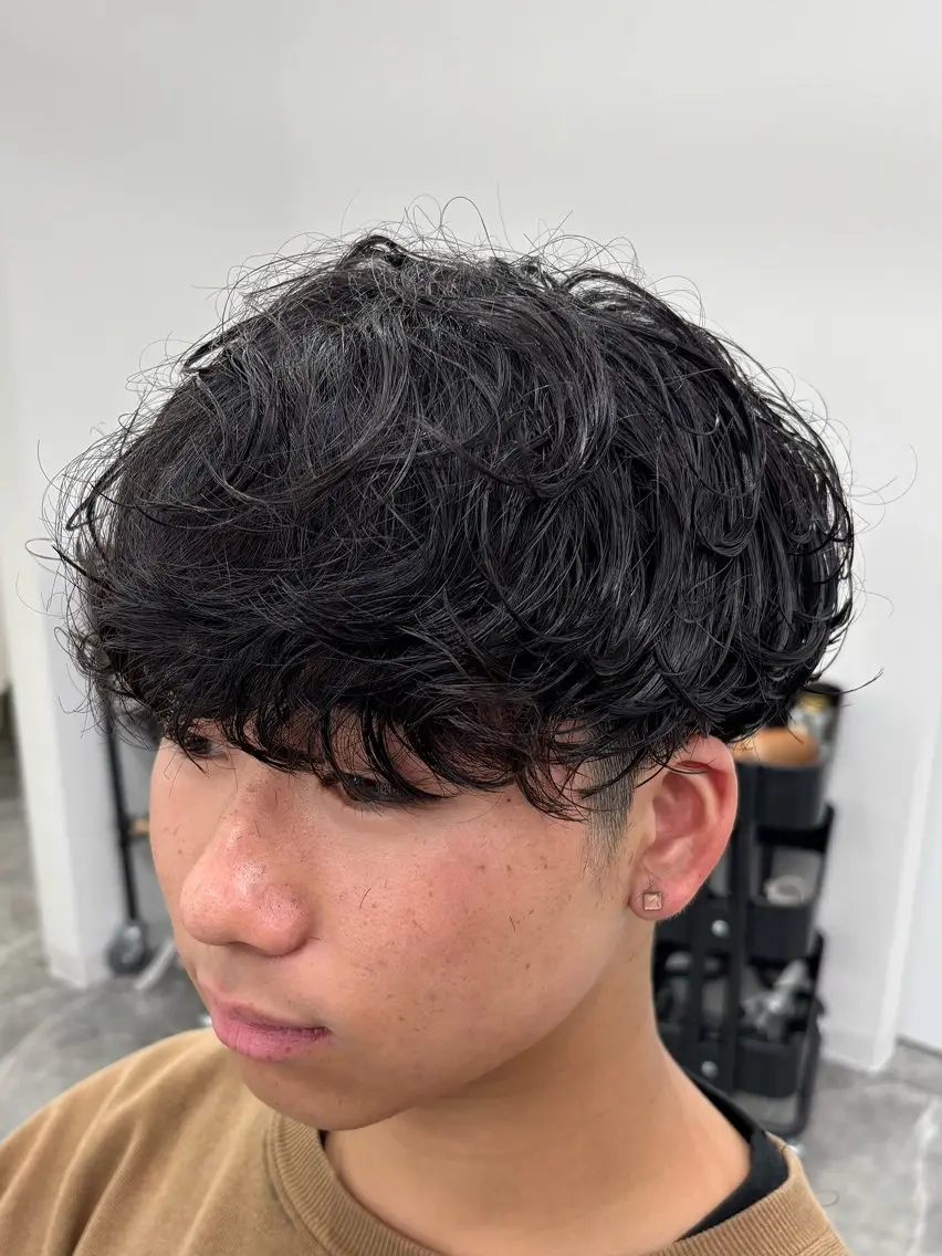 パーマ メンズ カット パーマ 京都河原町 メンズパーマ助川龍哉のヘアスタイル