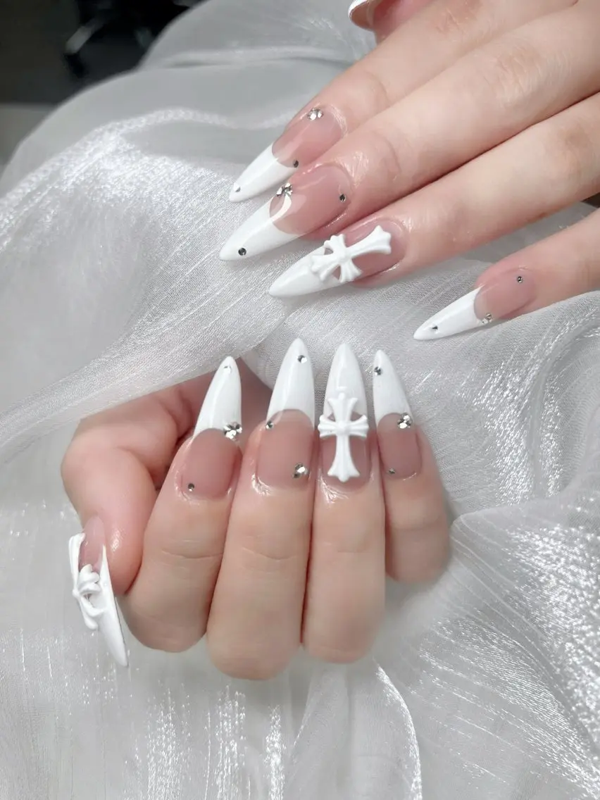 ネイル フレンチネイル ジェルネイル 韓国ネイル ロングネイル シンプルネイル NEM nailstudioのネイルデザイン
