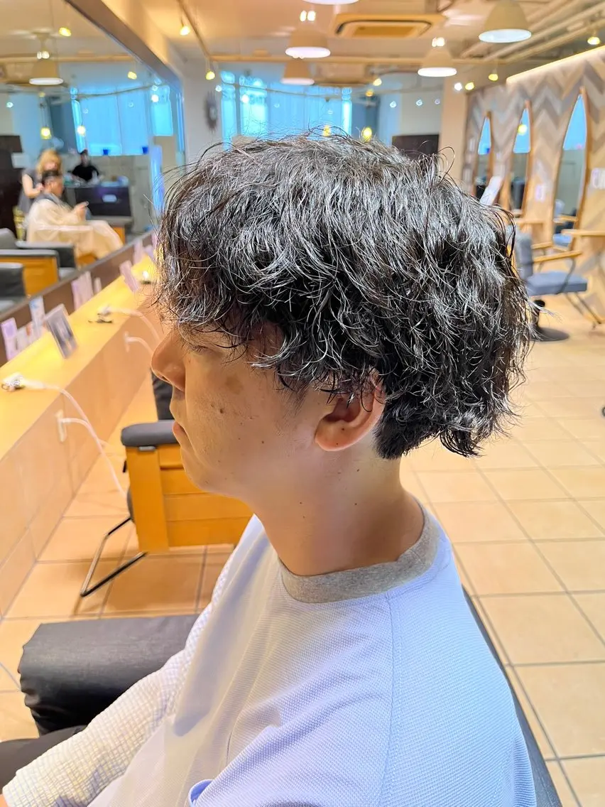 ショート パーマ メンズ カット パーマ 透明感/さらツヤ髪/ 💎Tomoya💎のヘアスタイル