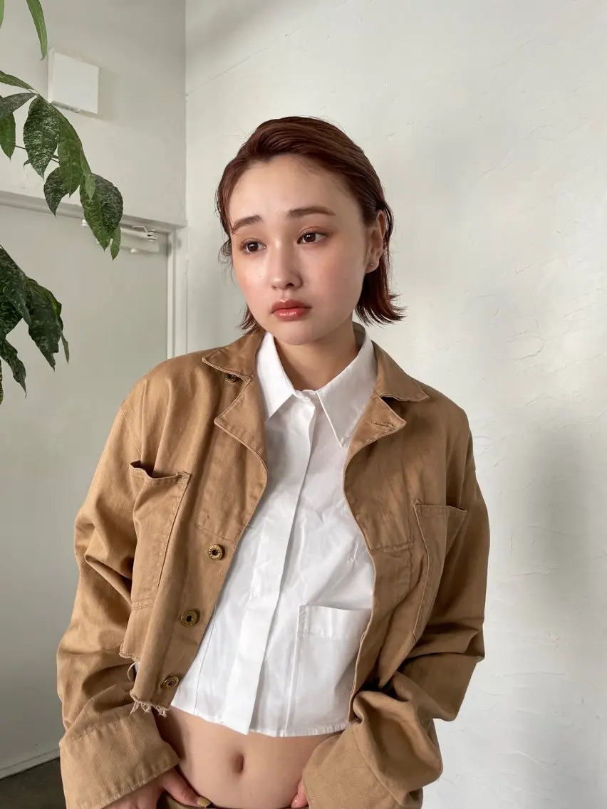 ミディアム ヘアアレンジ 藤原 怜央のヘアスタイル